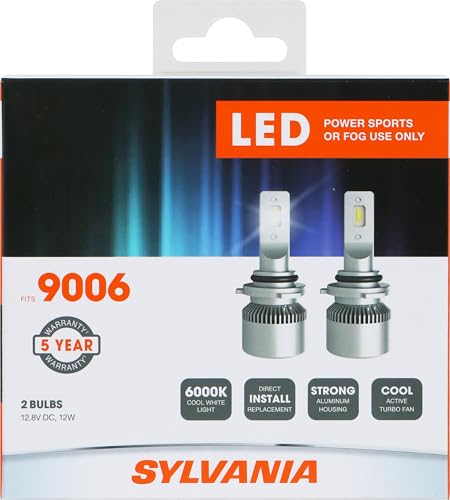 Sylvania 9006 LED Powersport Headlight Bulbs for Off-Road Use or Fog Lights - 2 Pack