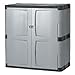 Rubbermaid Double-Door Storage Cabinet, 18" D x 36" W x 37" H, Gray/Black, FG708500MICHR