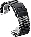 Guardia cinturino da 18 mm 20mm 22mm 24mm in acciaio inox nero / argento / oro watchband maglia web web eccellente qualità orologio da polso cinturino + 2 barrette a molla braccialetto-Nero_24mm.