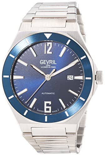Gevril Men's High Line Swiss Automatic Watch,316L Stainless Steel Bracelet with Deployment Buckle