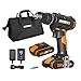 Produktbild WORX WX370.1 Akku Schlagbohrschrauber 20V - 50Nm, 2-Gang-Getriebe & LED-Licht - zum Schrauben, Bohren & Schlagbohren  2x 2Ah Akkus & Ladegerät, 13 mm