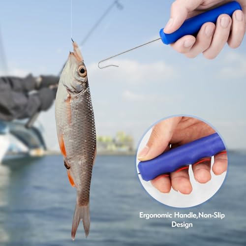 2 Pack Fishing Hook Remover, 7 inch Fish Hook Remover Tool for Saltwater, Portable Fishing Accessories Efficient Dehooking Solution for Anglers (Blue) - Thumbnail 3
