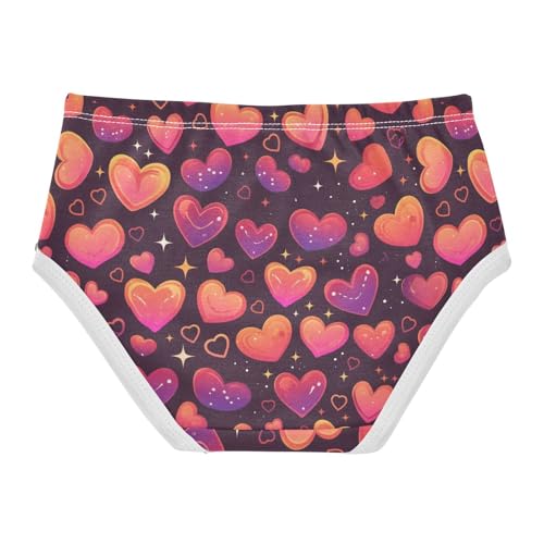 Wusikd Hearts Pink Girls' Underwear Cotton Orange Girls Briefs Soft Toddler Underwear 2T2