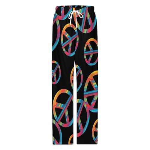 Peace Logo Mens Pajama Pants Print Lounge Pant PJ Bottoms Sleepwear Loungewear4