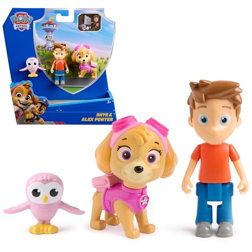 Paw Patrol Patrulla Canina - Pack de Figuras Skye, Alex Porter y Búho Cantarín - Patrulla Canina Juguetes - Regalo Niño 3 años + - Juguetes Niños 3 años Juegos Infantiles
