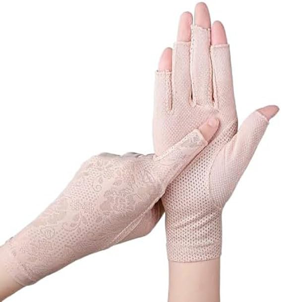 Summer-Sun-Protection-Cycling-Gloves for Women Touchscreen-Fingerless-Driving-Gloves Non-Slip Outdoor UPF 50+ Protection