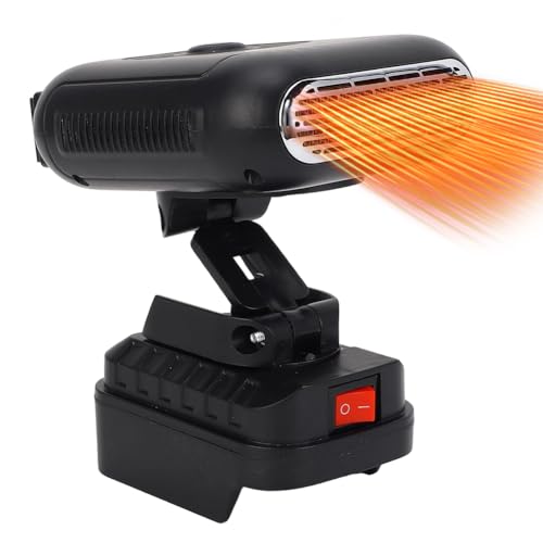 Calefacción a pilas, descongelador/desinflador de parabrisas portátil, giratorio 90°, 2 puertos USB, 2 en 1, función de refrigeración y calefacción, calefacción de aire caliente para coche, interior y
