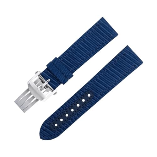 Bracelet de montre en nylon souple 22mm bleu