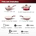 Chef's Star Nonstick Pots and Pans Set Professional Grade Aluminum Pots and Pans Set Nonstick with Kitchen Utensils Induction Ready Kitchen Cookware Sets 11 Piece Red and Cream