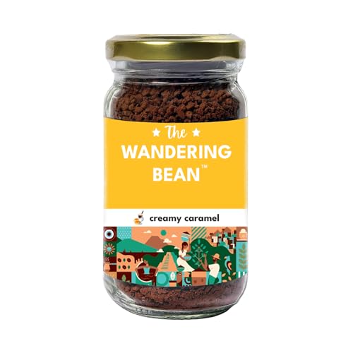 Image of The Wandering Bean Combo Pack Flavored Instant Coffee (Hazelnut + Caramel+ French Vanilla+ Cappuccino) Combo of (4x60g)