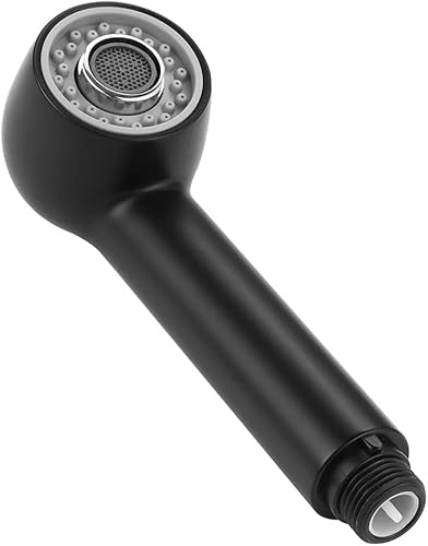 Cabezal de rociador de repuesto para grifo de cocina con 2 modos, cabezal de ducha de mano para grifo de cocina o baño, color negro