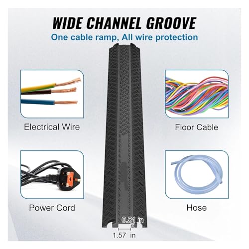 Rampe protection câble anti-chute | Protège-câble de sol TPR 2000lb à bascule - 5