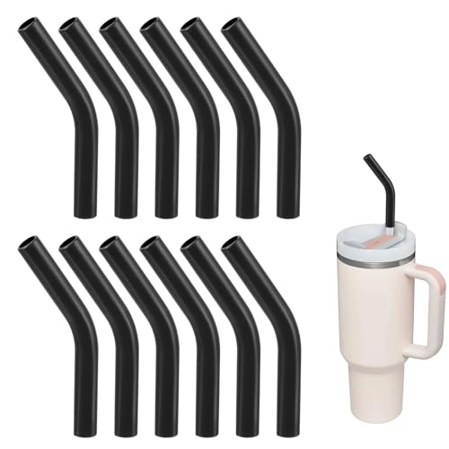 12Pcs Silicone Straw Covers for Stainless Steel Straws
