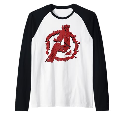 Image of Marvel Avengers Endgame Shattered Red Logo Raglan Baseball Tee