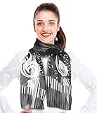 CBC Crown Women's Fashion Music Note Scarf (Various Patterns, Colors) (1529-BLACK)