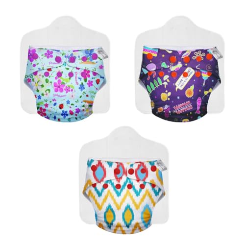 Image of Superbottoms NEW UNO Freesize Cloth Diaper Set of 3| Cloth diaper for babies 3M to 3Y | Washable & Reusable cloth diaper | Comes with cloth diaper insert | 3 Diaper and 3 Organic cotton Soaker