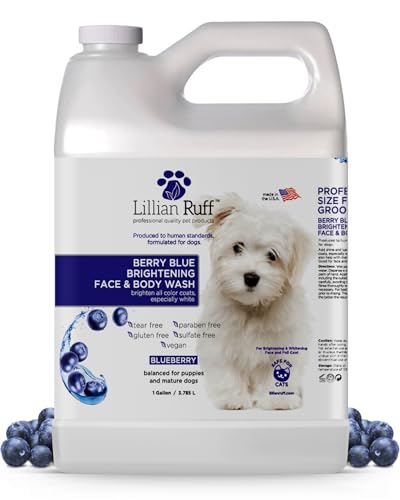 Lillian Ruff PRO Formula Berry Blue Brightening Pet Shampoo - Ultra-Hydrating Professional Whitening...