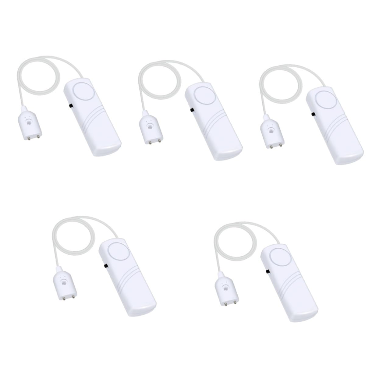 DOITOOL 5 Pièces Alarme De Niveau d'eau Notification Porte Chauffage Capteur Fuite Alerte Alarme d'eau Blanche Plastique