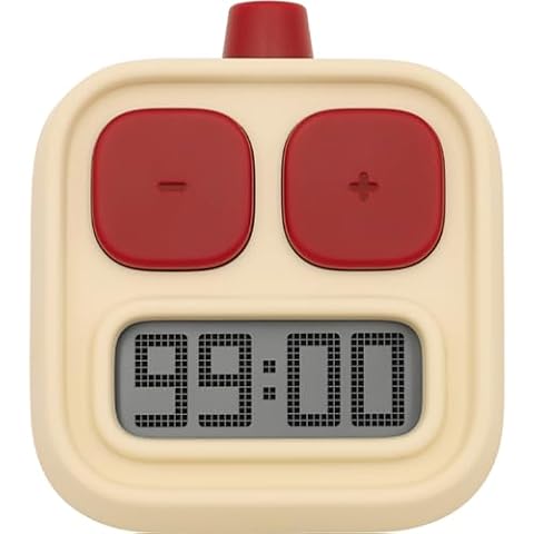 KADAMS Digital Kitchen Timer for Cooking, Countdown & Count-up Productivity Timer for Kids Classroom, Magnetic Timer for Kitchen,Home, School, Office, Yellow Cover