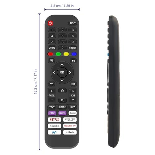 Télécommande Hisense EN2AK30H de remplacement pour Smart TV 40A35EEVS
