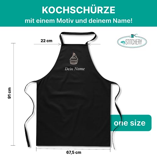 my STITCHERY apron personalized with motif & desired text embroidered - Individually personalized cooking apron made of high-quality cotton as a special gift - Image 3