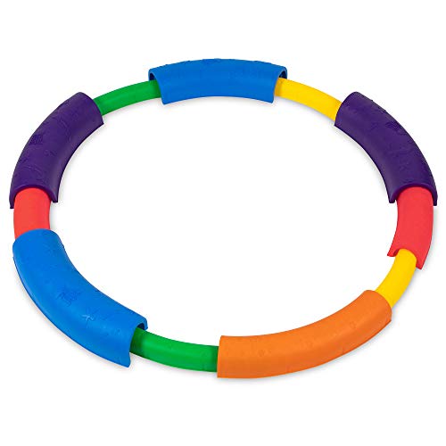 SUNNY & FUN 12pc Balance Beam for Kids | Gymnastics Obstacle Course Stepping Boards w/Various Heights and Rubber Non-Slip Surface | Indoor & Outdoor Toy Improves Coordination & Strength | Max 220 Lbs