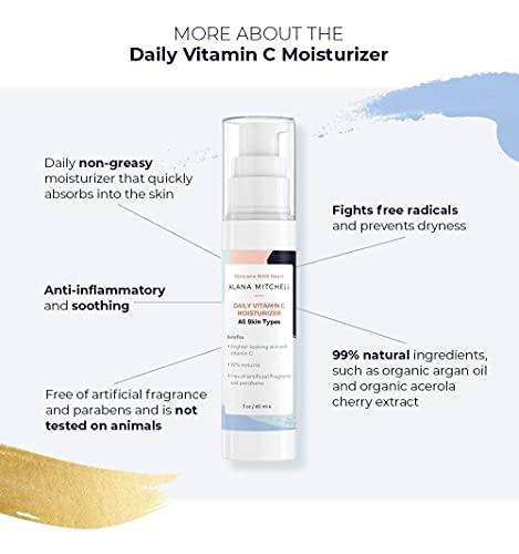Alana Mitchell Daily Vitamin C Serum For Face – Hydrating Face Moisturizer For Women & Men – Anti Aging Face Serum W/Natural Ingredients – Facial Skin Care Products For All Skin Types (2 Oz) #TOP1