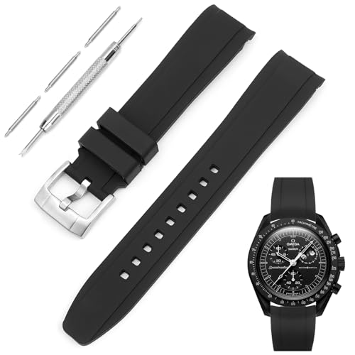 [TeamSky] 腕時計バンド 時計ストラップ Omega X Swatch Speedmaster MoonSwatchに対応 20mm 幅 時計用 シリコンベルト オメガ×スウォッチの共作「スピードマスター ムーンスウォッチ」互換 腕時計ベルト 尾錠 バックル・バネ棒・H型ドライバー付き