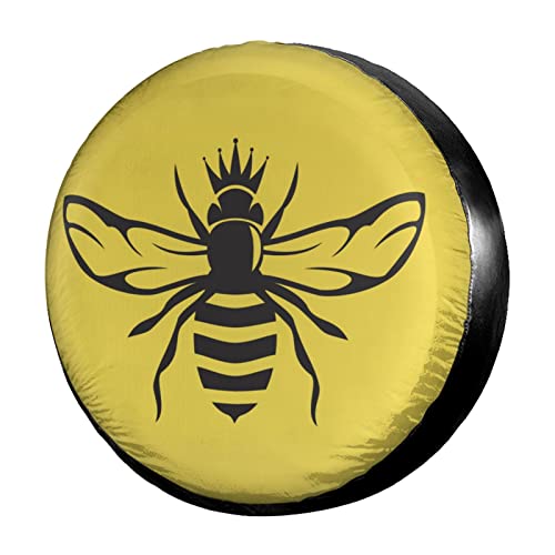 Image of Delerain Honey Bee Spare Tire Cover Wheel Protectors Sun Protector Waterproof for Jeep Trailer RV SUV Truck and Many Vehicle(16 Inch for Diameter 29 inch-31 inch)