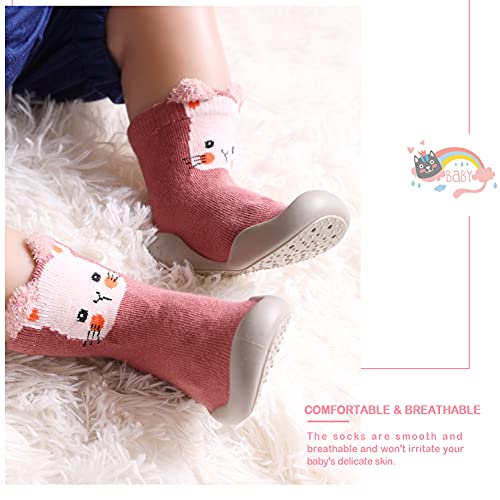 SeeyAN Baby Shoes First Walking Shoes Toddler Boys Girls Non Slip Rubber Sole Cartoon Slippers For Infant Indoor Baby Sock Shoes