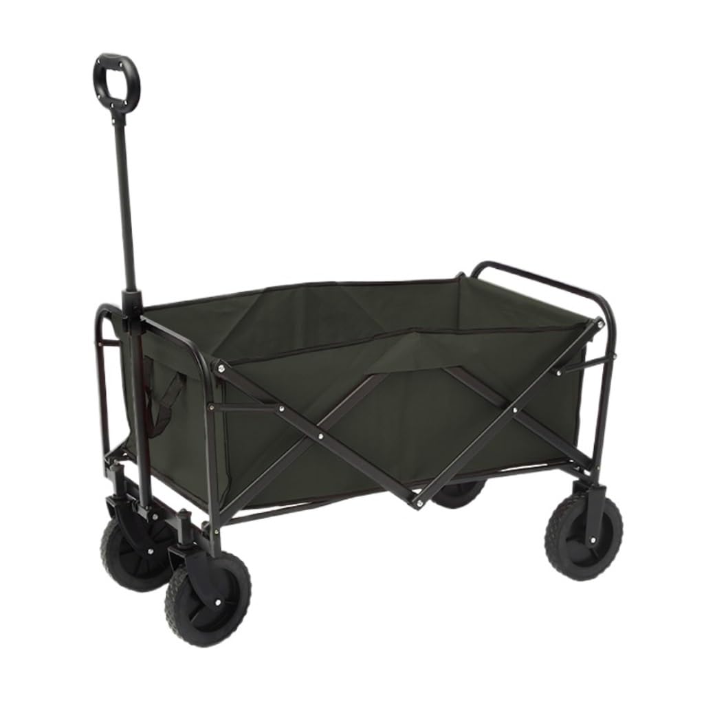 Genérico Carrito de Camping Plegable y práctico de Cuatro Ruedas, Carrito de Playa Plegable para Acampar al Aire Libre, Pescar y Hacer picnics. Carrito utilitario portátil y Ligero para Exteriores, f