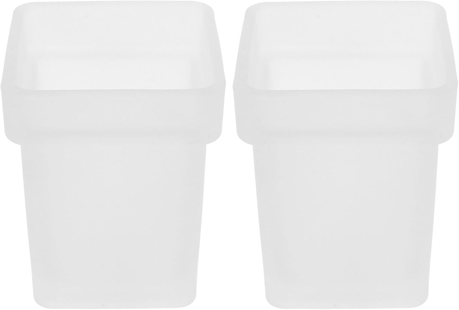 Toilet Brush and Holder Set 2pcs Frosted Glass Square Brush Container with Base Bathroom Toilet Cleaning Storage Holder for Household Accessories