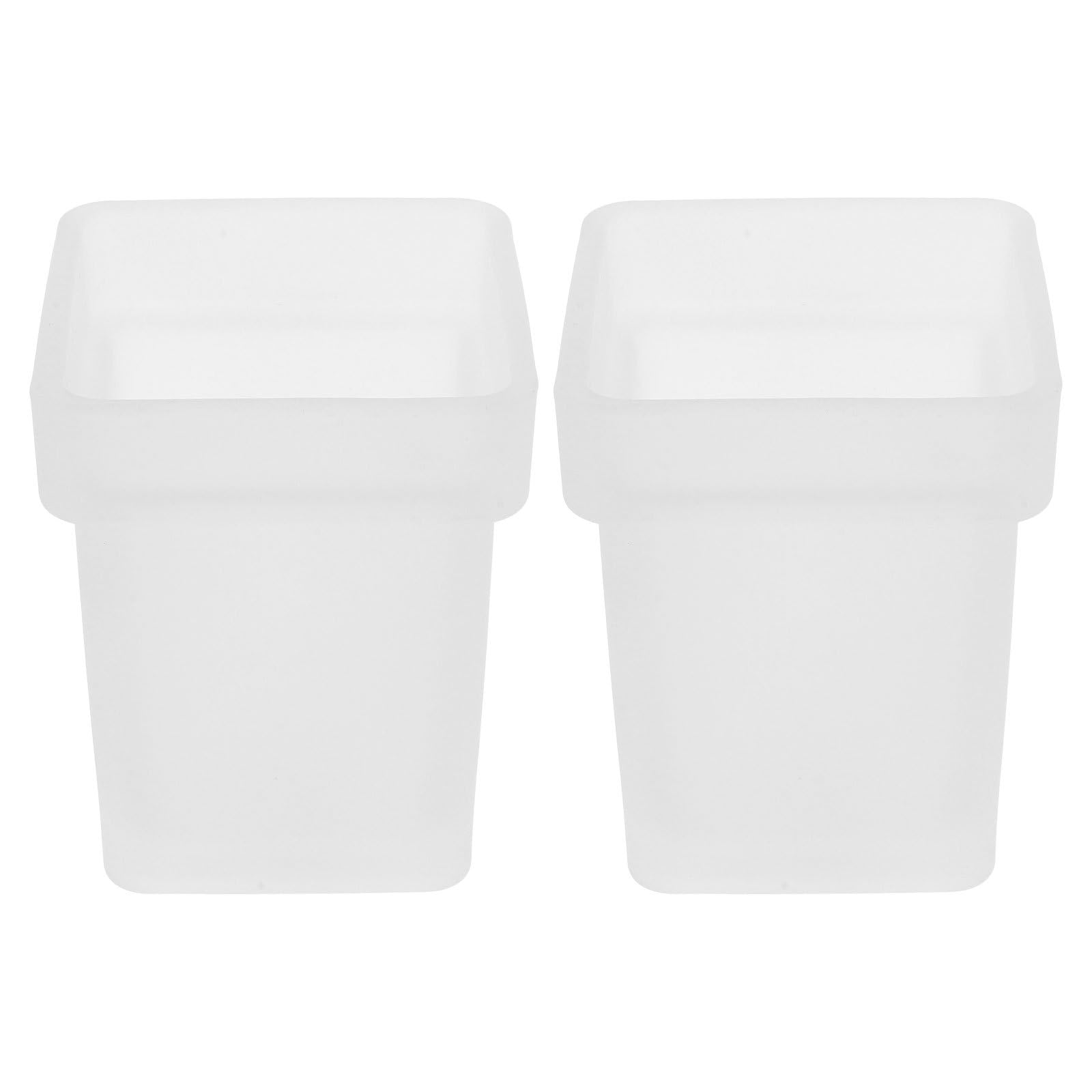 Veemoon Portacepillos para Fregar Baño Cuadrados 2 Unidades Vaso Vidrio Esmerilado Soporte Estable Higiene Personal Hogar y Hotel