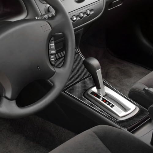 Real Premium Carbon Fiber Compatible with Honda Civic 2003 2004 2005 Accessories Car Gear Panel Cover Sticker Decal Interior Trim
