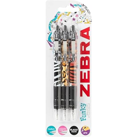 ZEBRA Z Grip Black Ballpoint Pens 3pk Cover