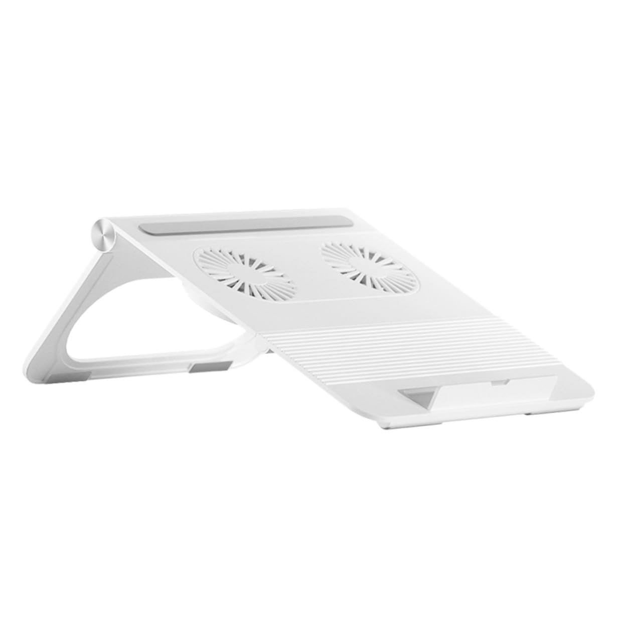 SEWACC Soporte para Portátil Material ABS y Silicona Ventiladores Duales 3800 por Minuto y Estructura Triangular Estable, Refrigeración Fuerte Blanco para Laptop y Notebook