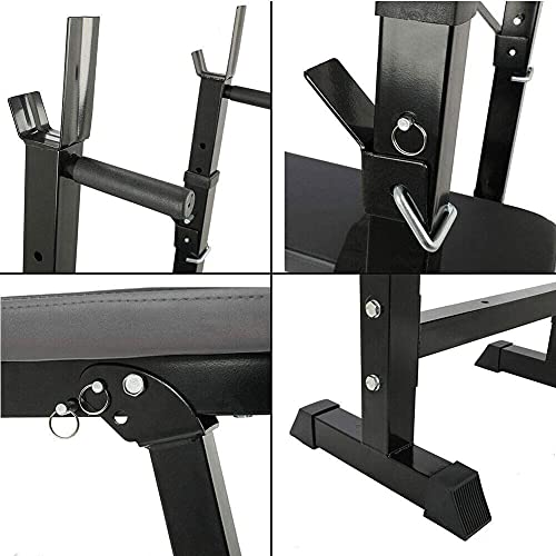 ilbcavne Verstelbare Banken Gewichtheffen, Vouwende Gewichtsbank Met Fitness Barbell Rek, Workout Bench Voor Full Body Oefening, Max.250 KG (Kleur: zwart) - Image 5