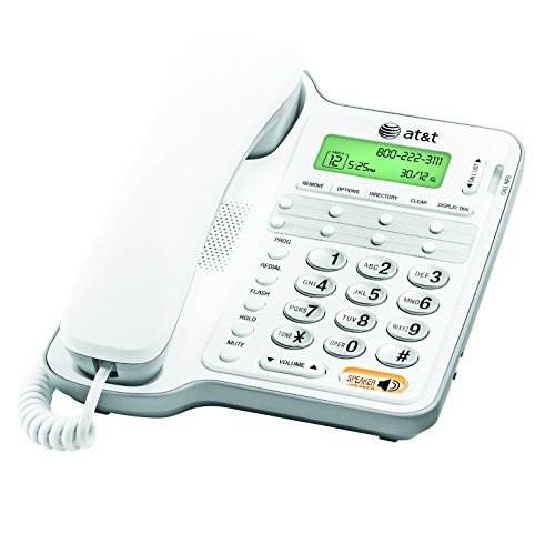 AT&T CL2909 Corded Phone with Speakerphone and Caller ID/Call Waiting, White Size: 1-Pack, Model: CL2909WH, Electronic Store
