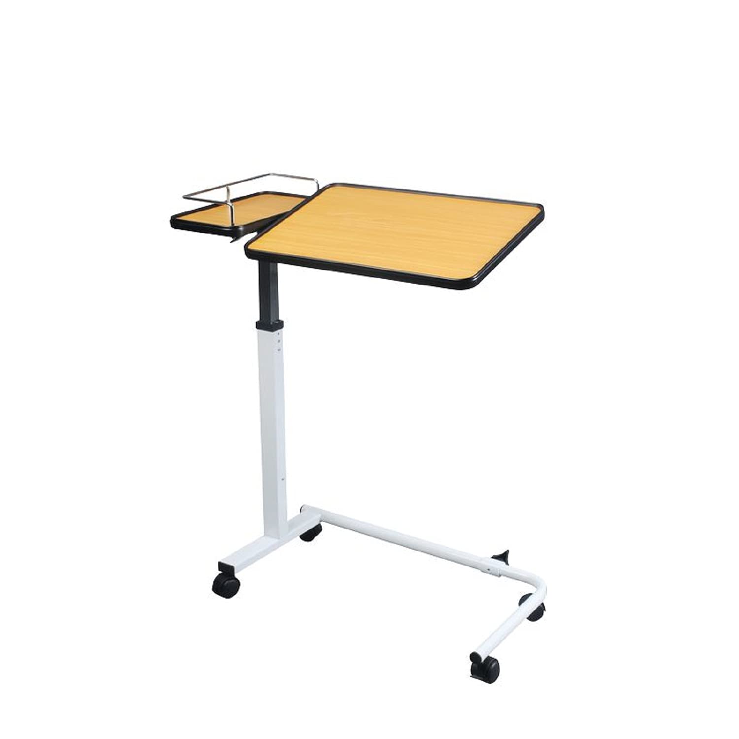 Identidades, Mesa de Cama, Corfú, 2 bandejas, Bandeja reclinable de 30°, Ideal para Cama y sillón, Ajustable de una Mano, Mesa con Ruedas, Ruedas de Freno, Ideal para Personas acomodadas, Mesa de