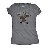 Womens Losing My Mind T Shirt Funny Broken Chocolate Easter Bunny Joke Tee for Ladies Funny T Shirts Easter Tops for Women Cool Sarcastic Top Women's Dark Grey XXL