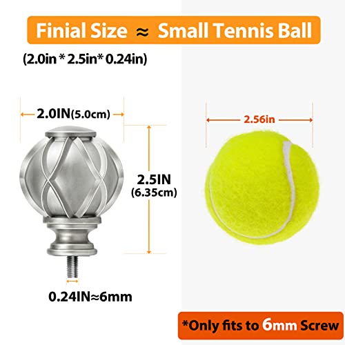 Hotozon SMALL Antique Silver Replacement Finials thumb #3