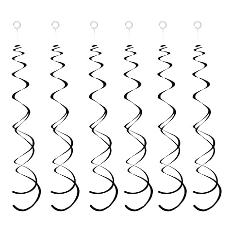 30 Pieces Black Hanging Swirl Decorations Plastic Streamers Foil Swirls Ceiling Decorations for Birthday|Wedding|Anniversary|Graduation Party Supplies Cover