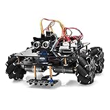 OSOYOO オムニダイレクトメカナムホイール ロボットカーキット Arduino Mega2560用 | メタルシャーシ DC スピードエンコーダー モーター ロボット DIY | STEMリモートコントロール教育 | 機械式DIYコーディング ティーン 大人用