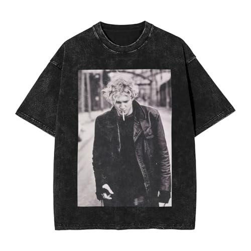 Layne Washed Vintage Cotton T Shirt Staley Oversized Summer Unisex Cotton Tee Crew Neck Short Sleeves Shirts for Mens Womens Small