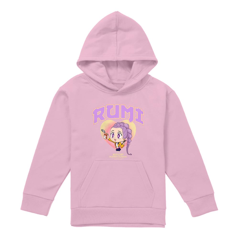 KPOP Demon Hunters KPOP Demon Hunters Huntrix Rumi Collegic Youth Kids Boy Girls Pull-Over Hoodie, Light Pink Felpa con Cappuccio Unisex - Bambini e Ragazzi (Pacco da 1)