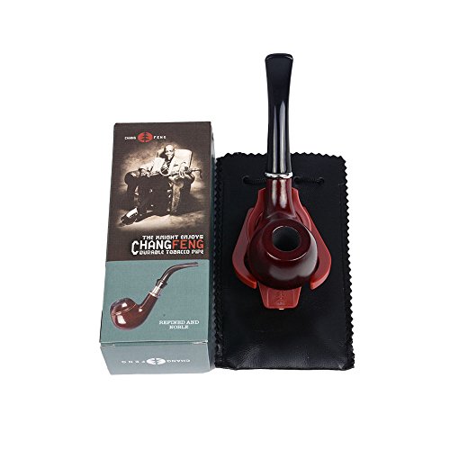 Saflyse classica pipa in legno, con sacchetto per tabacco e supporto