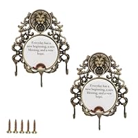 haowei Animal Decoration zinc Alloy Wall Hooks Retro Double Hooks, 2-Pcs Creative Idea Utility Hooks for Home Kitchen, Scarf, Key, Towel, Bags, Cup, Hat