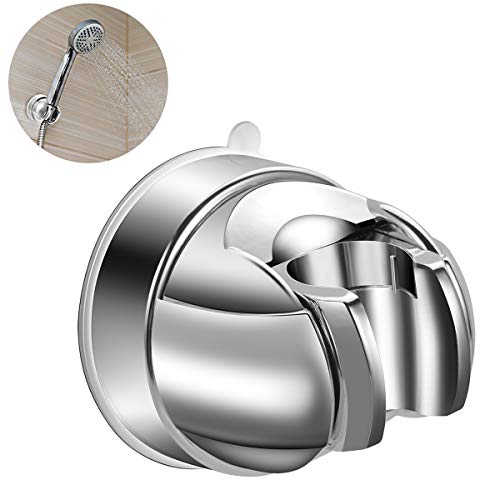 Supporto per Doccia, Angolo Regolabile Ventosa Supporto per Soffione Portatile con Ventosa Adesivo NO Trapano Staffa Doccia Gratuita (Argento)