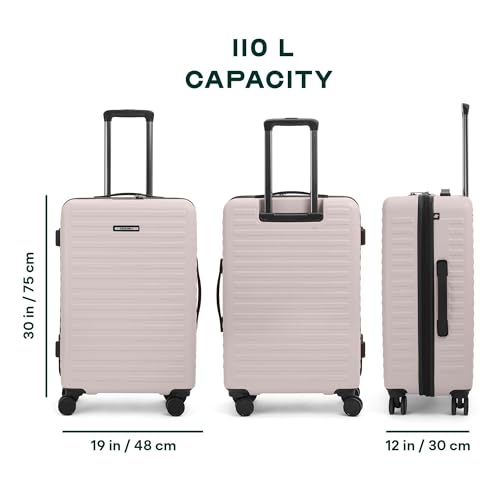 Image of Assembly Stark 28 Inch Large Check-in Trolley Bag Hard Shell Polycarbonate Suitcase with TSA Lock 8 Spinner Wheels Ivory