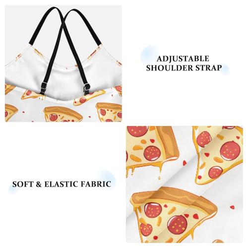 senya Girls Swimsuits One-Piece Swimwear Tie Bathing Suit Beach Summer Round Neck 7-8T Pepperoni Pizza Slices On White3